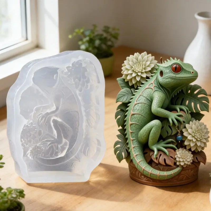 3D Lizard Silicone Candle Mold DIY Aromatherapy Soap Resin Casting