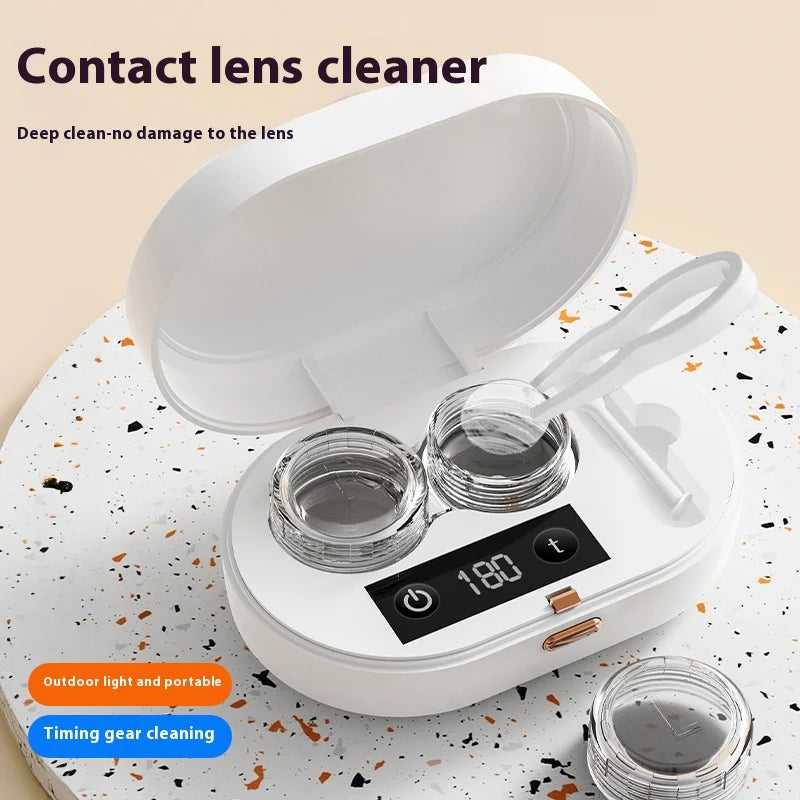 Portable Auto Fold Ultrasonic Lens Cleaner Daily Care Sanitation