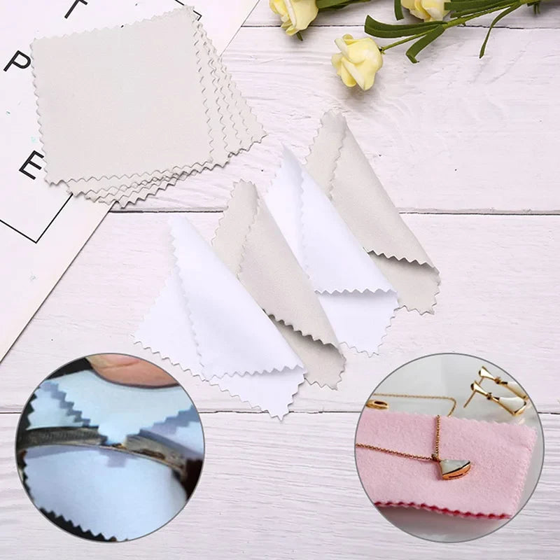 50 PCS Silver Polishing Cloth – Jewelry Cleaning Anti-Tarnish