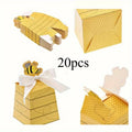 20 Bee Party Favor Boxes – Honeycomb Treat Boxes for Events