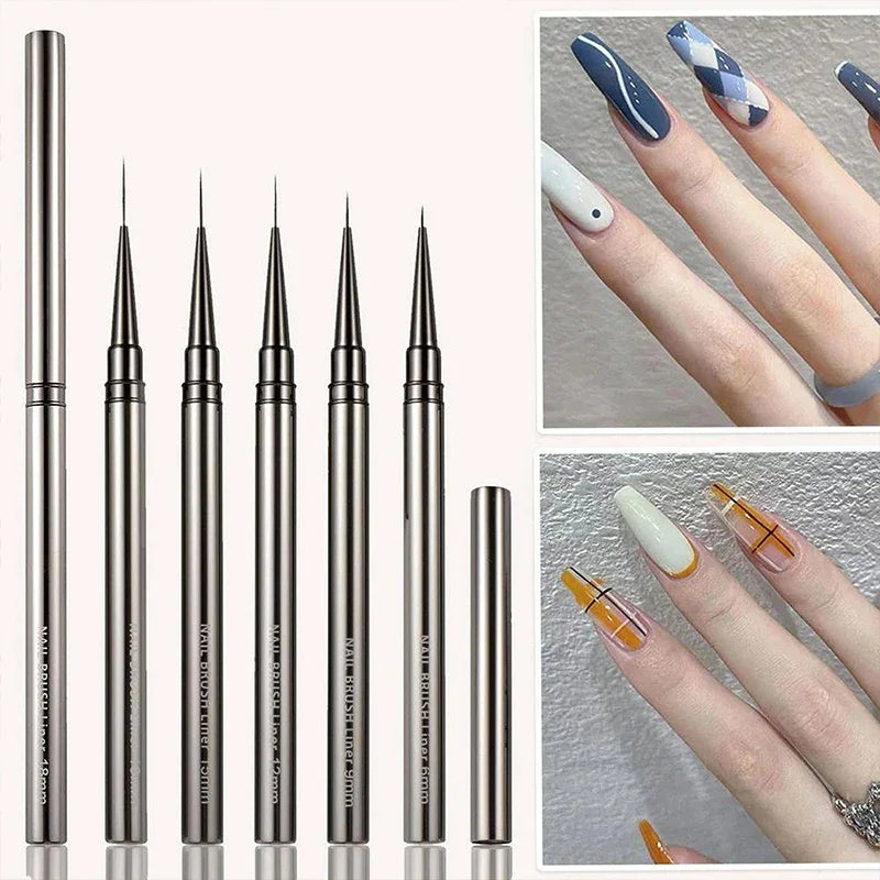 Nail Art Liner Brush Set 6–18mm | UV Gel Painting Pen Kit