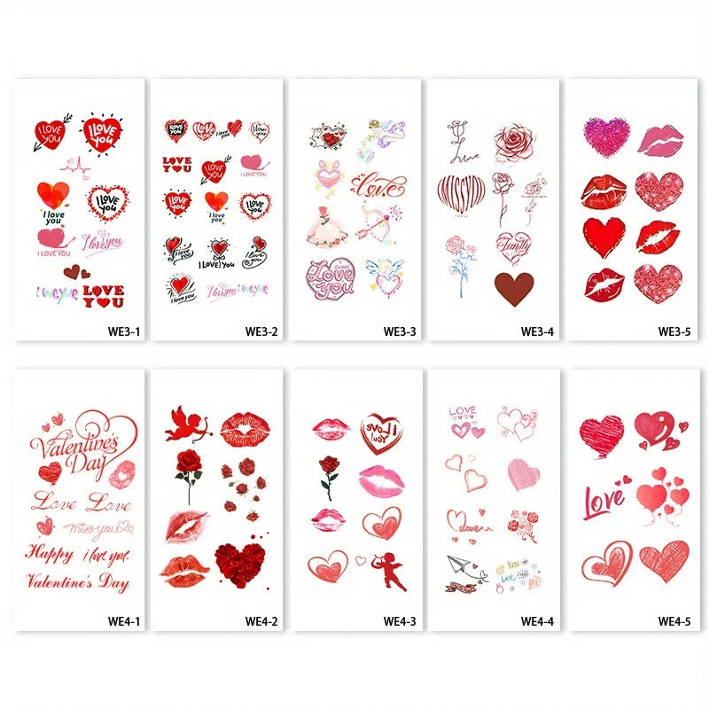 Temporary Tattoo Stickers – 40 Designs, Valentine's & Weddings