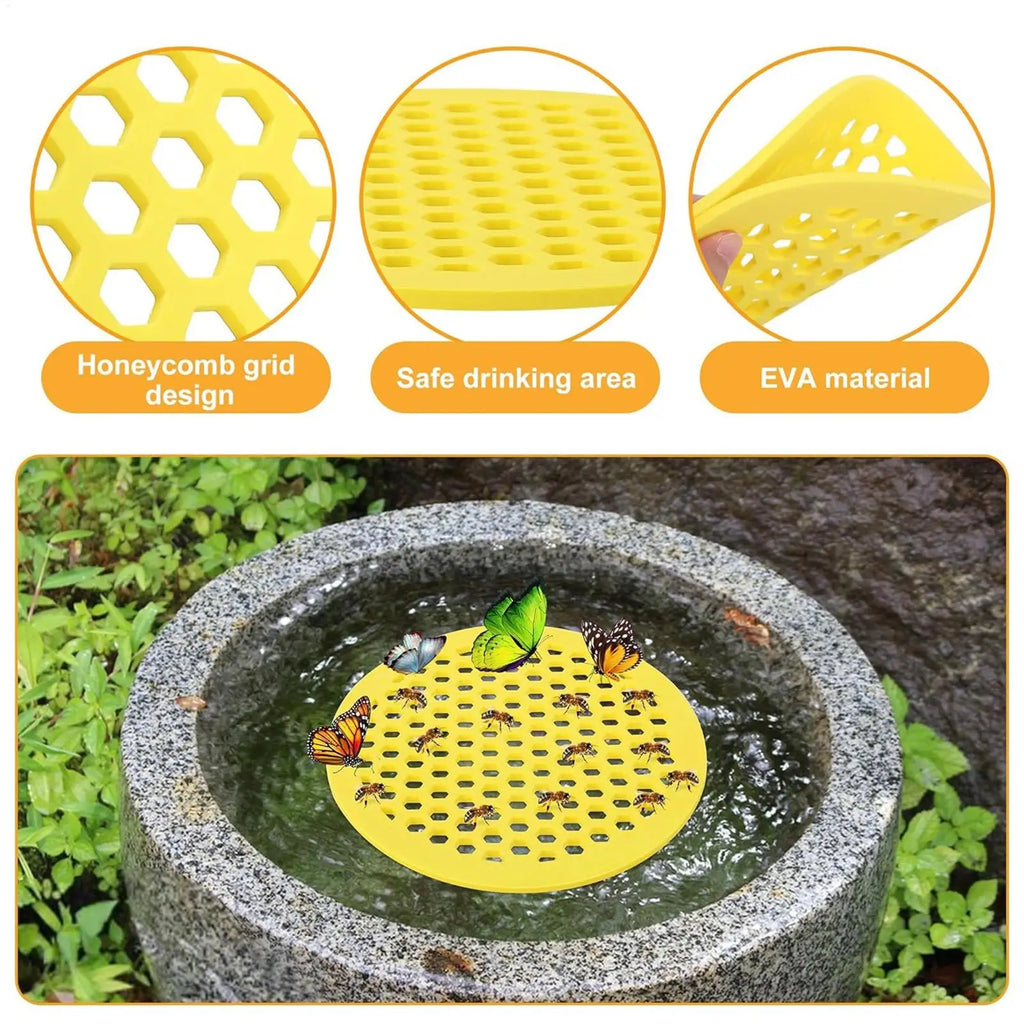 Floating Bee Island – Honeycomb Bee Waterer & Drinking Tray