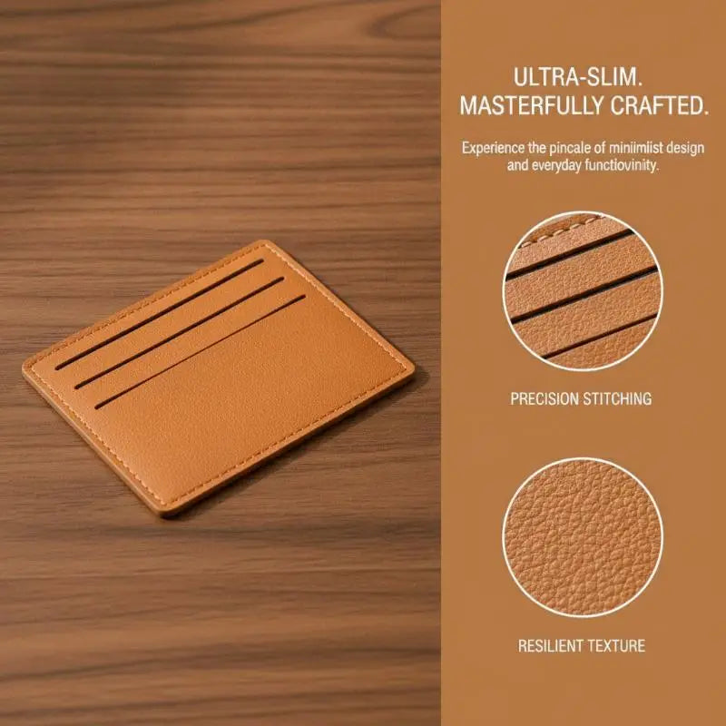 Minimalist Slim PU Card Holder – 6-Slot Pocket Wallet Case