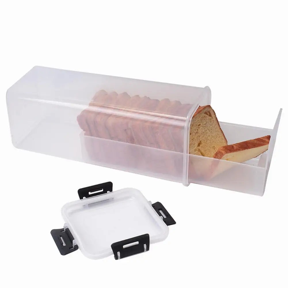 Airtight Bread Storage Container – Clear Loaf Keeper with Lid