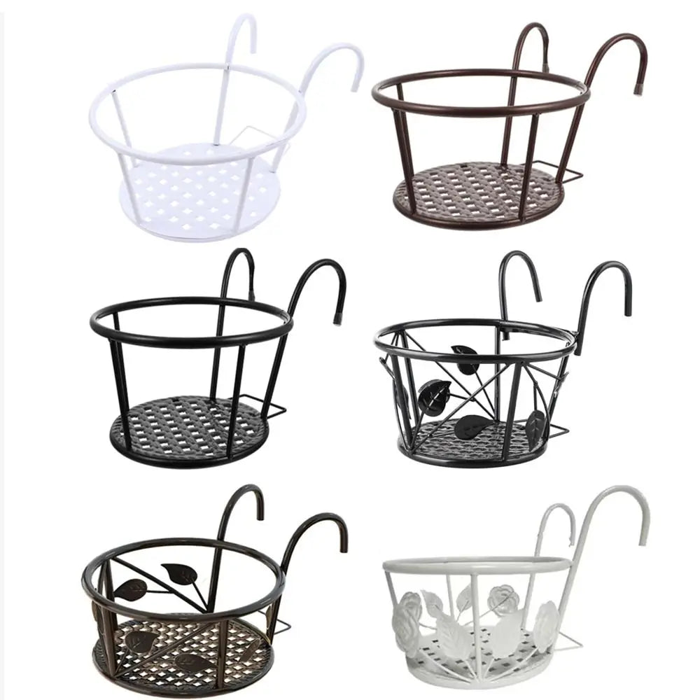 Metal Hanging Flower Pot Stand | Balcony & Patio Plant Rack