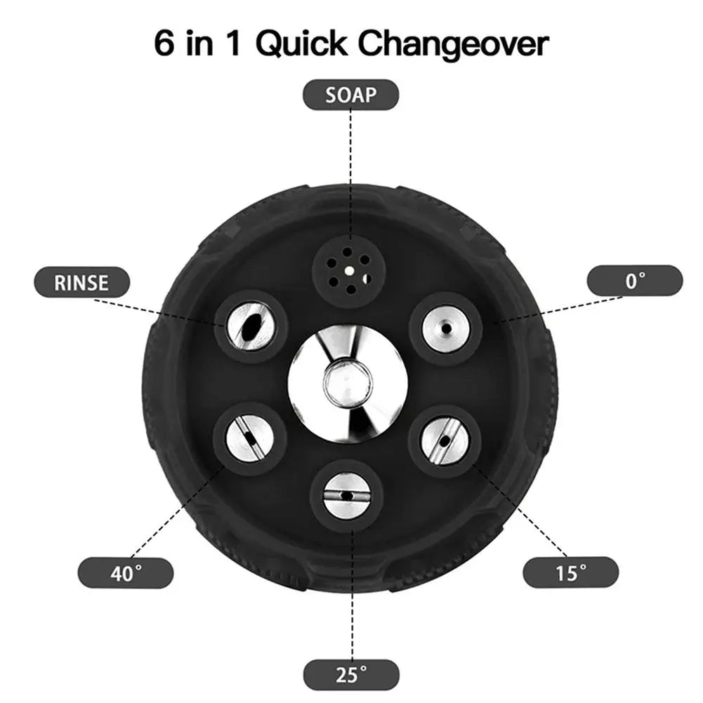 6-in-1 Pressure Washer Spray Nozzle | 4000 PSI Quick Connect