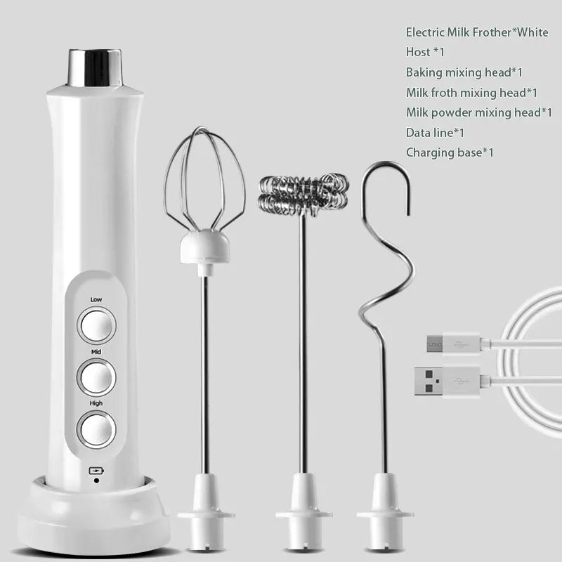 BALASHOV 3-in-1 Rechargeable Electric Milk Frother & Mixer