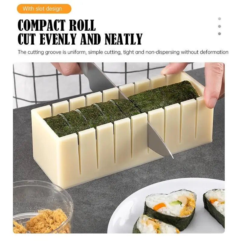 10-Piece Sushi Making Kit with 4 Shape Molds & Sushi Knife
