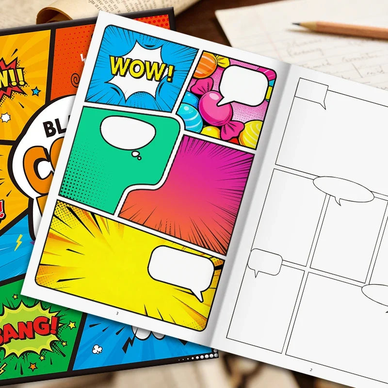 Collage-style Hand-drawn Comic Drawing Book Blank Doodle Adult