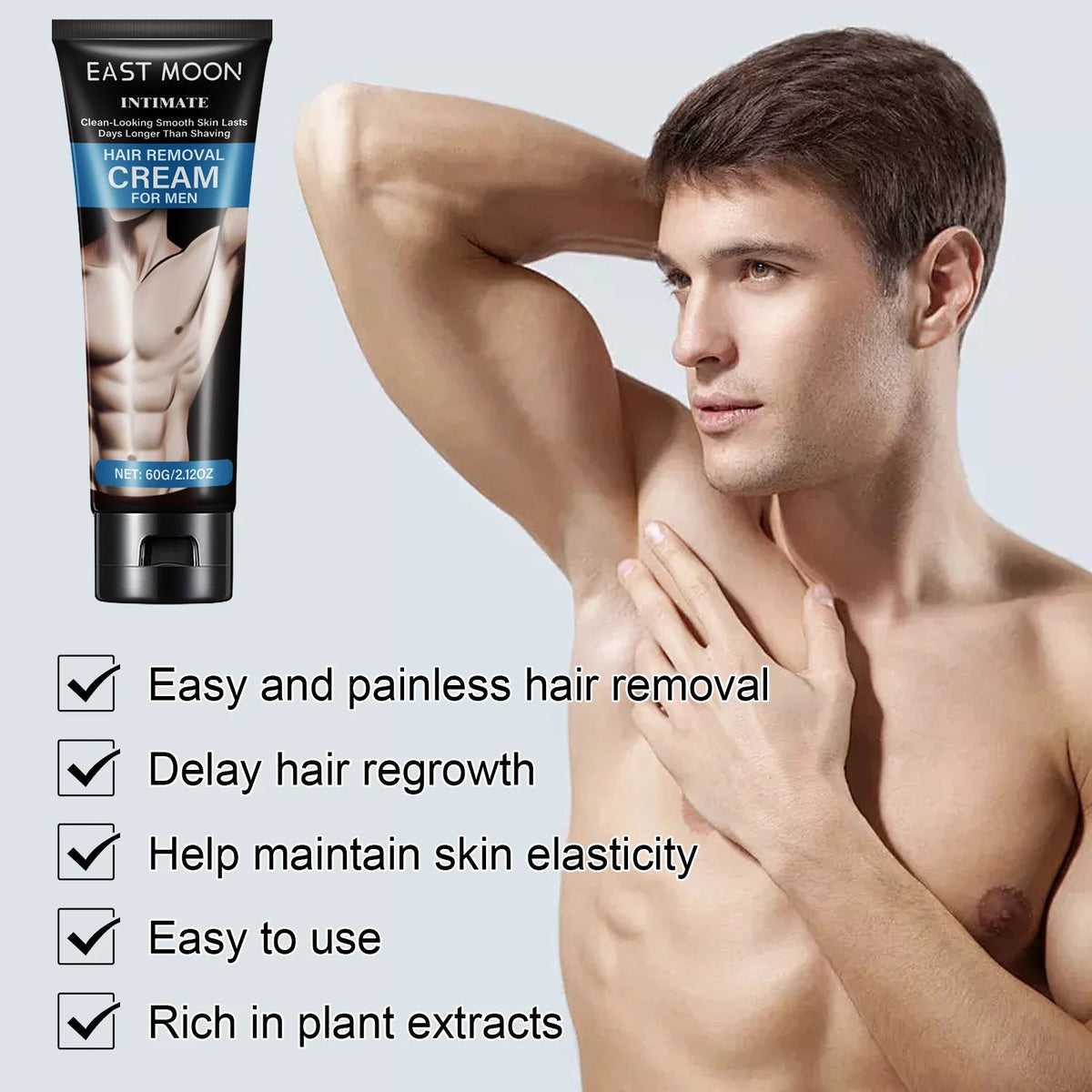Men's Body Hair Removal Cream – Chest, Arm, Leg & Back