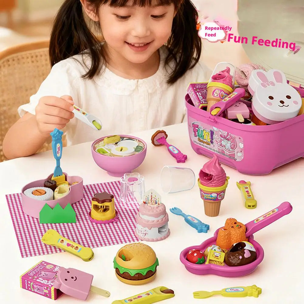 Rabbit Bento Food Feeding Toy Pudding Toys Early Education Playing