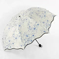 Rain Sunshine Dual-purpose Umbrella Anti UV Black Coating Hibiscus