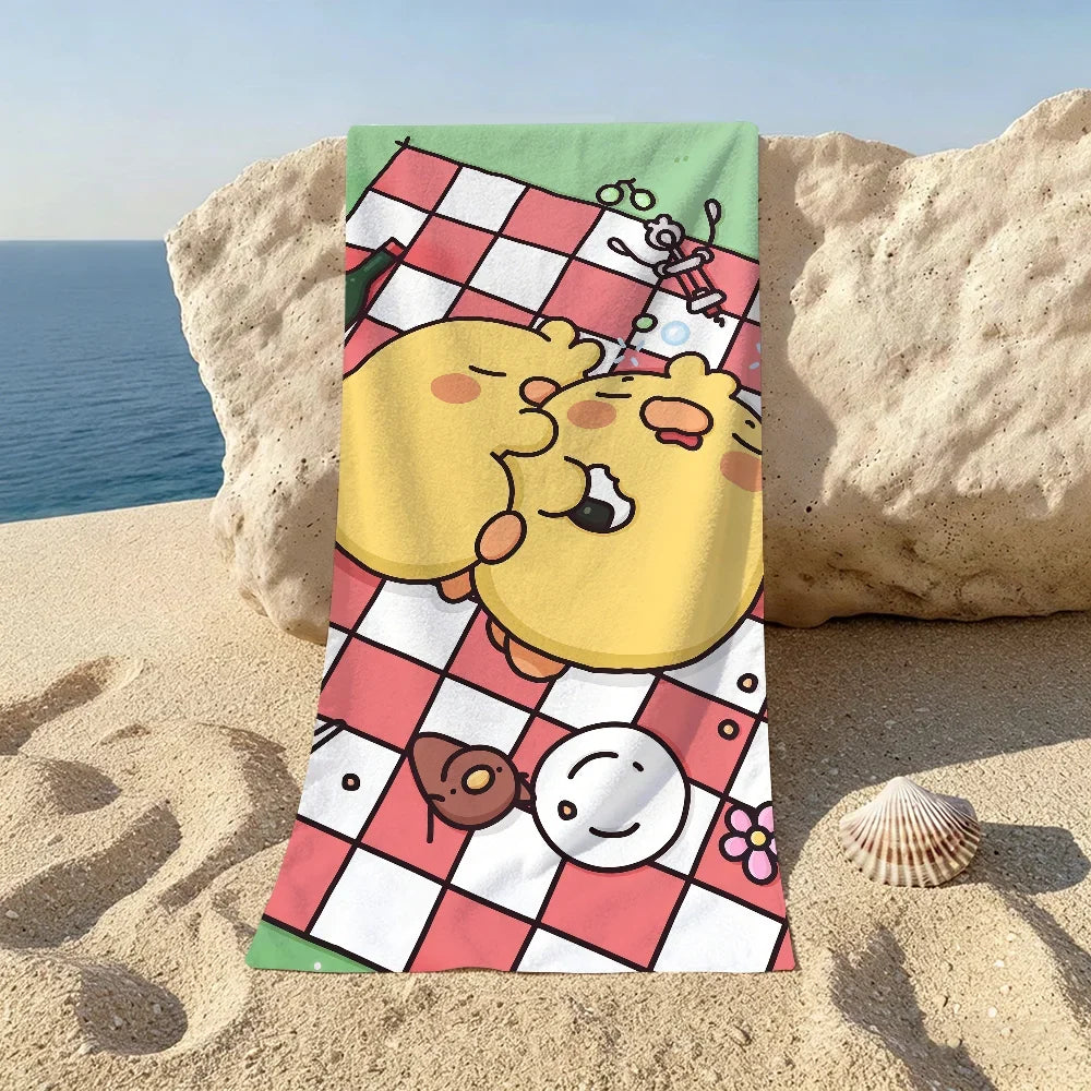 Cartoon Print Quick-Dry Beach & Bath Towel | Multi-Use