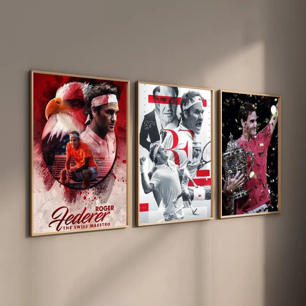 Roger Federer HD Wall Poster – Waterproof PVC Sticky Decor
