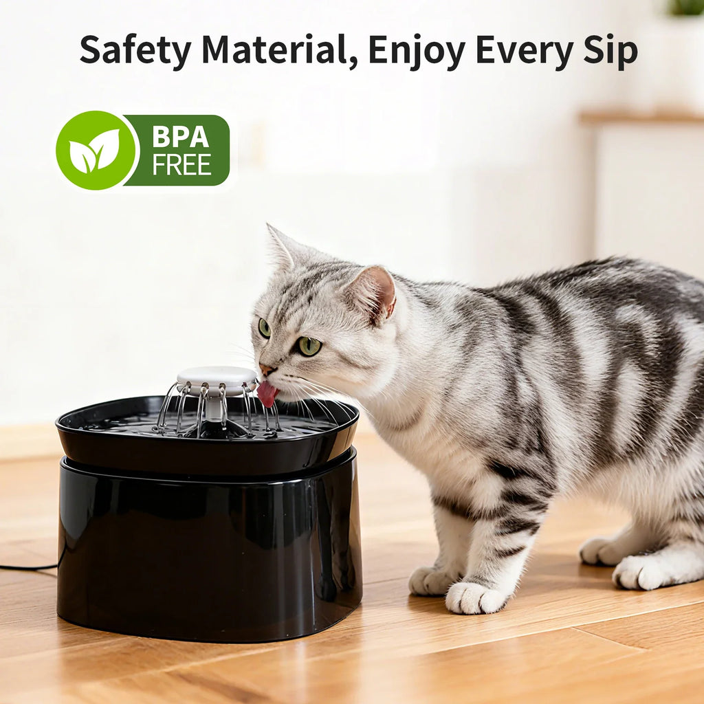Cat Water Drinking Fountain Replaced Filters Round Dispenser Pet
