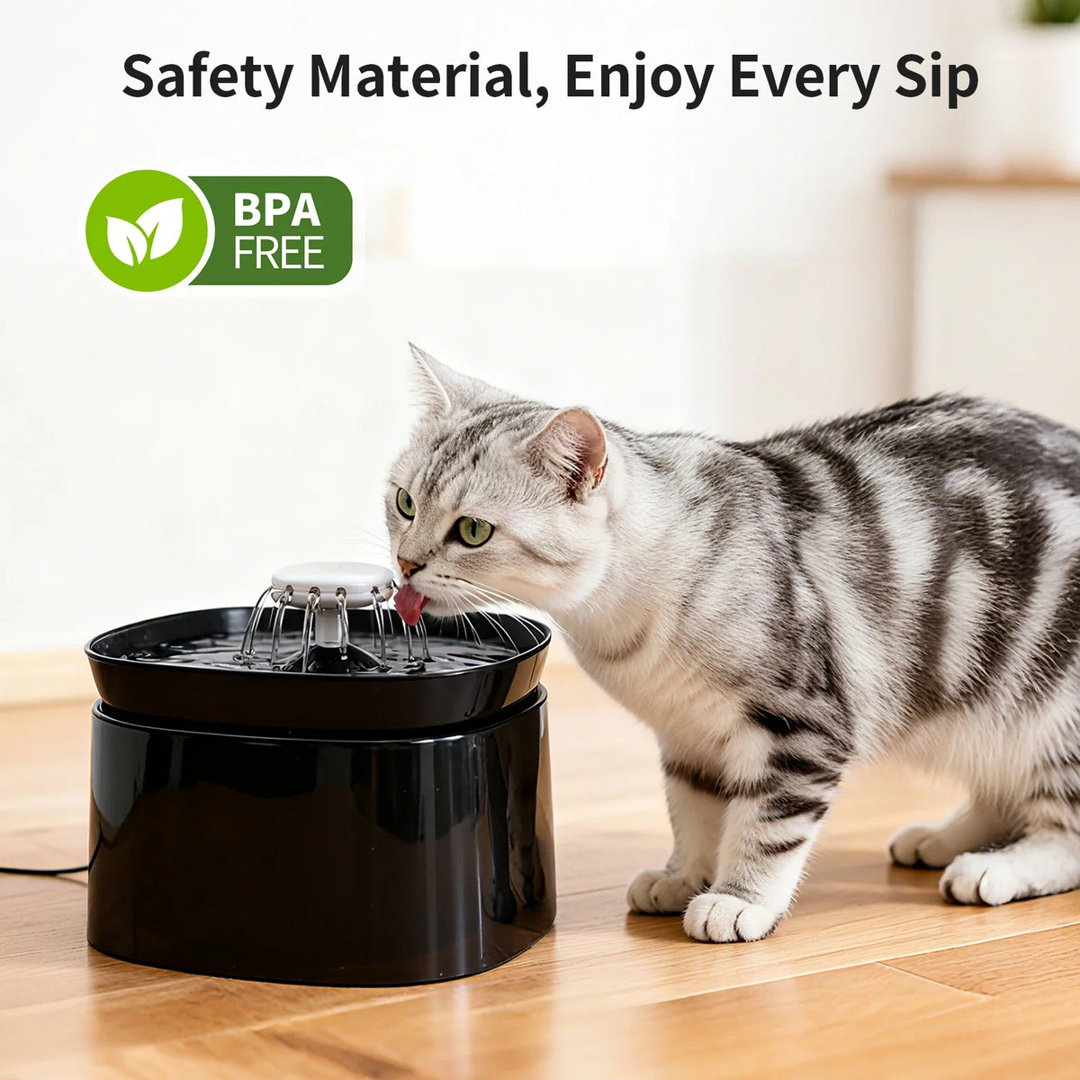 Cat Water Drinking Fountain Replaced Filters Round Dispenser Pet
