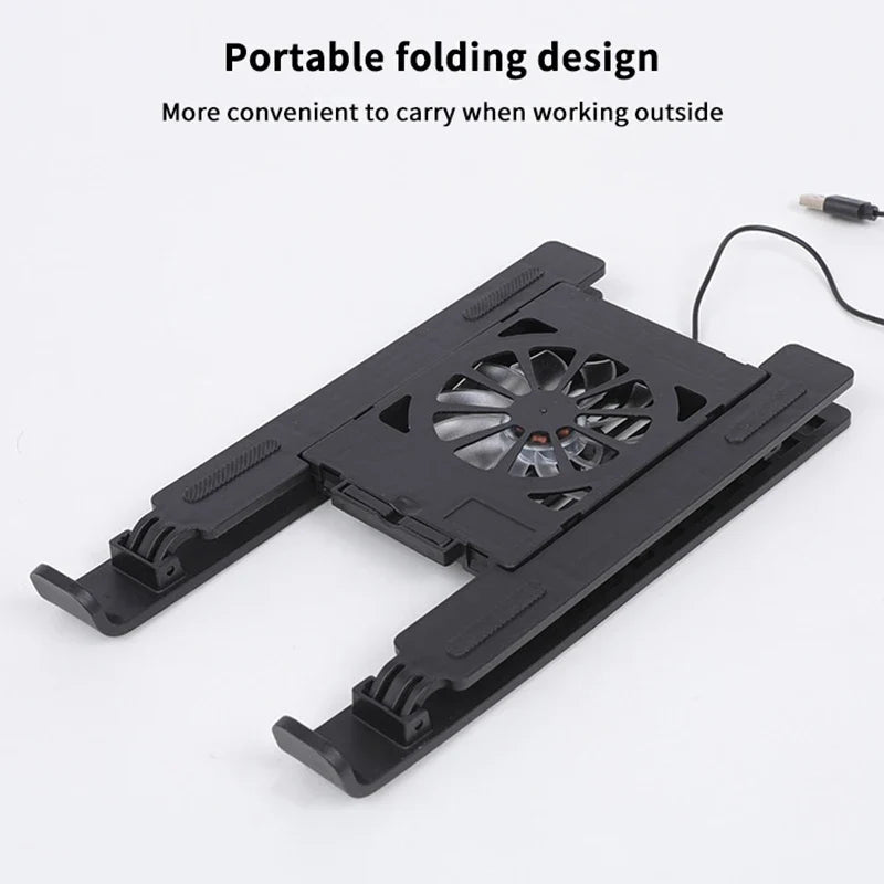 Foldable Laptop Cooling Stand with Fan – Portable Notebook Riser