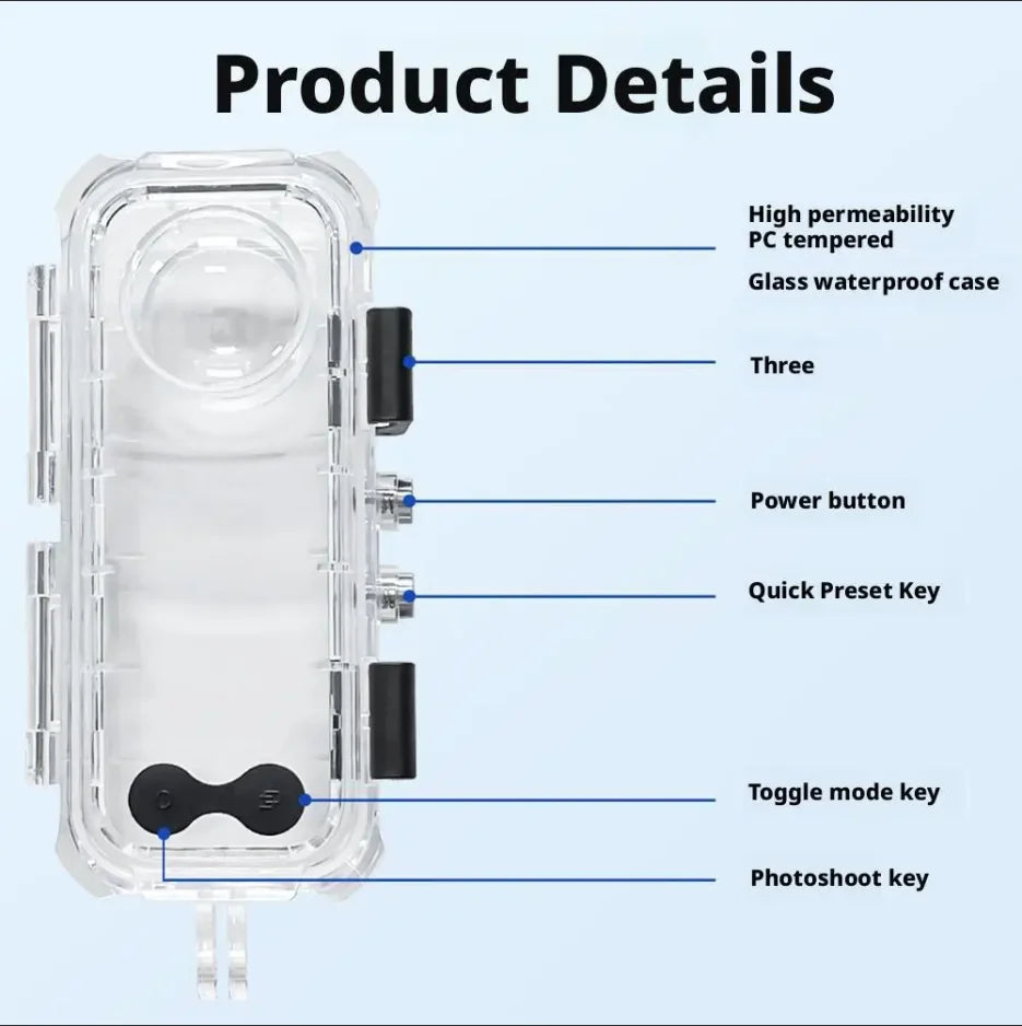 Insta360 X5 Invisible Dive Case – 60M Waterproof Housing