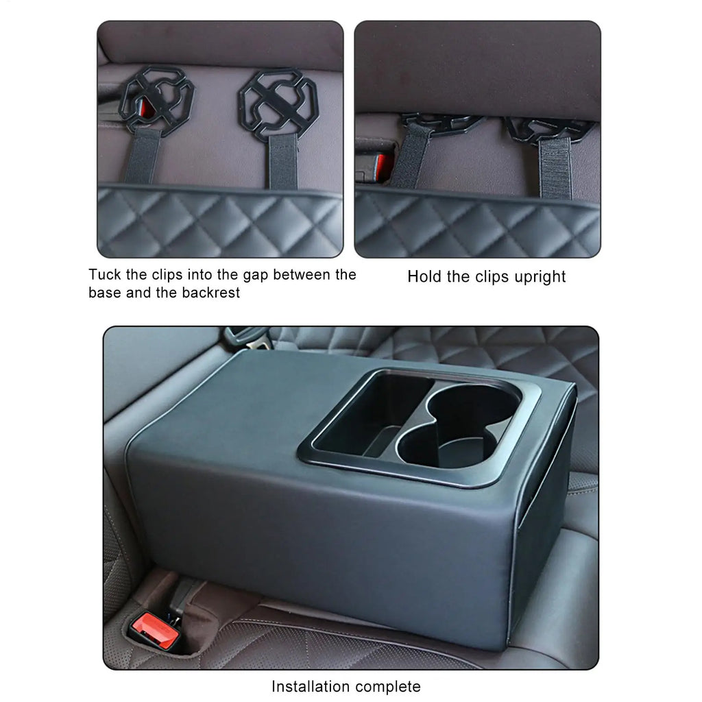 Universal Rear Car Console Cup Holder & Armrest Organizer