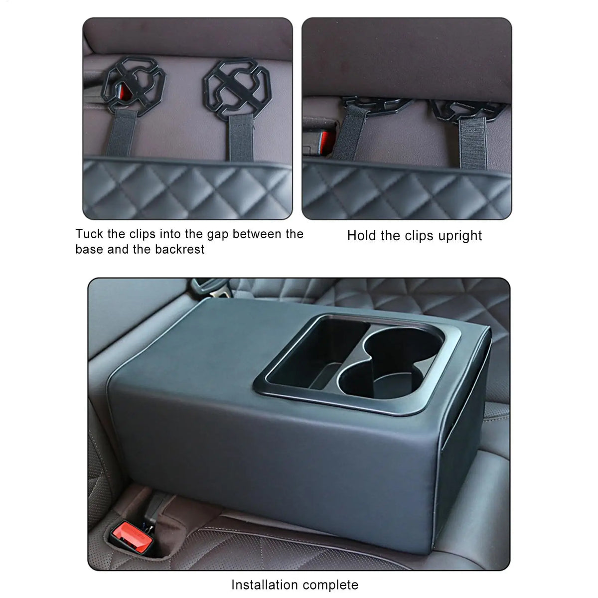 Universal Rear Car Console Cup Holder & Armrest Organizer