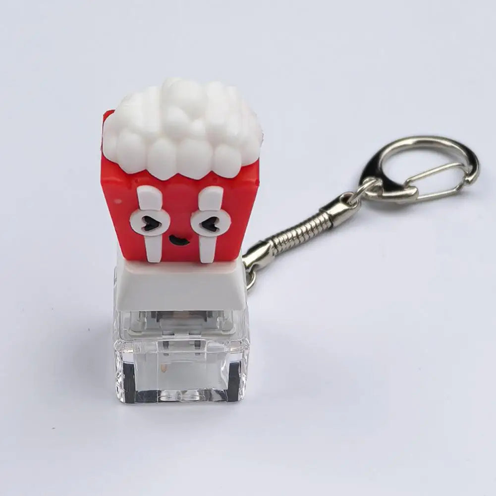 Cute Food Fidget Keychain – Silicone Squeeze Clicker Toy
