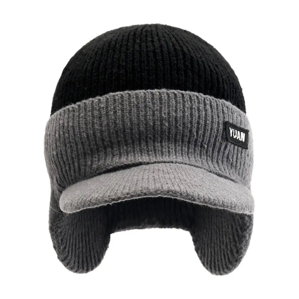 Winter Thermal Knit Baseball Cap with Ear Flaps | Windproof