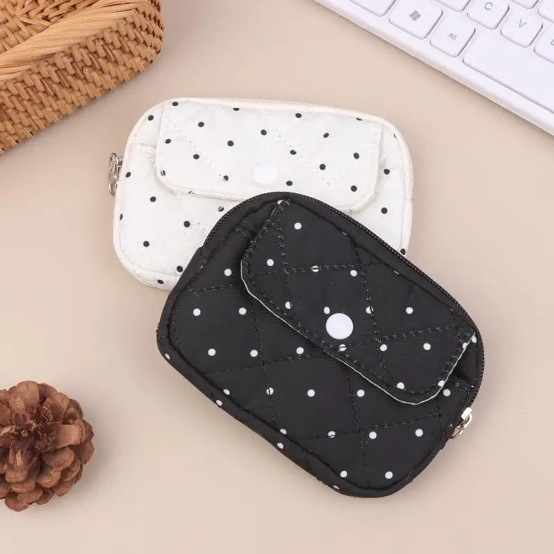 Polka Dot Storage Bag – Cute Coin Card Key Pouch Wallet