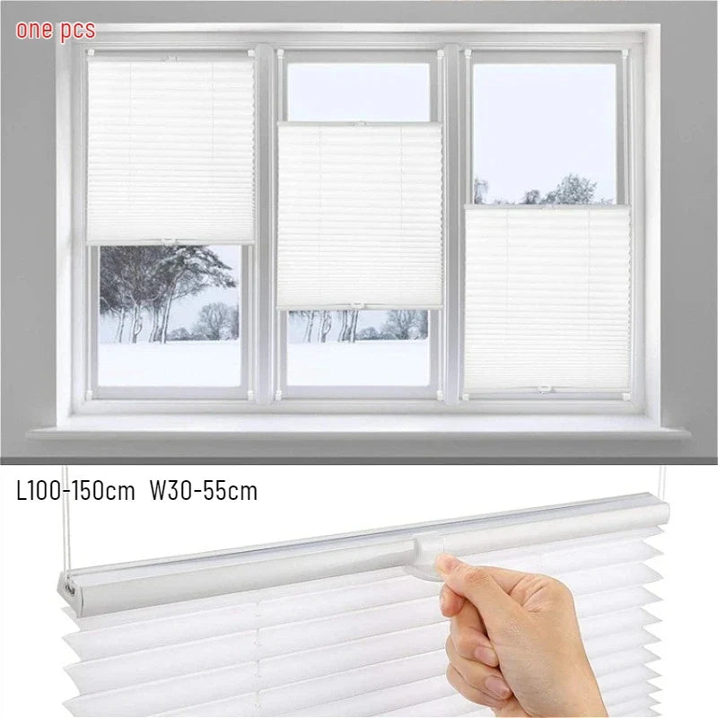No-Drill Pleated Window Blind with Clamp Brackets | Indoor