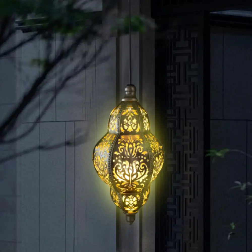 Solar Iron Art Garden Lantern | Waterproof Outdoor Hanging Light