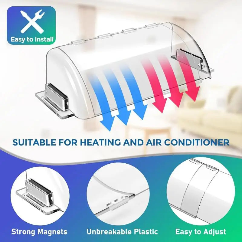 Adjustable AC Air Vent Deflector – Clear Acrylic Airflow Redirect