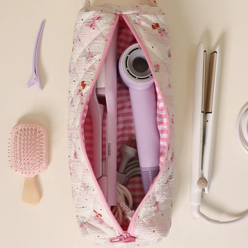 Travel Hair Dryer Storage Bag Handle Dustproof Curler Large Capacity