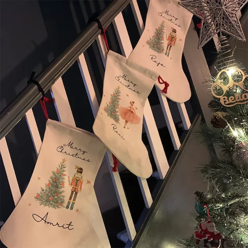 Personalised Christmas Gift Sack | Santa & Nutcracker Design