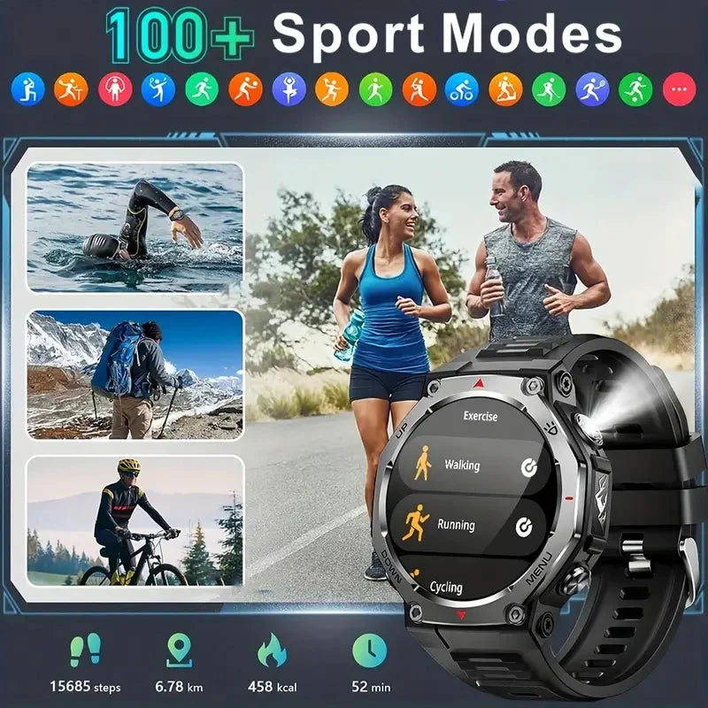 Professional 50 Meters Swimming Smartwatch BT Call Amoled Screen