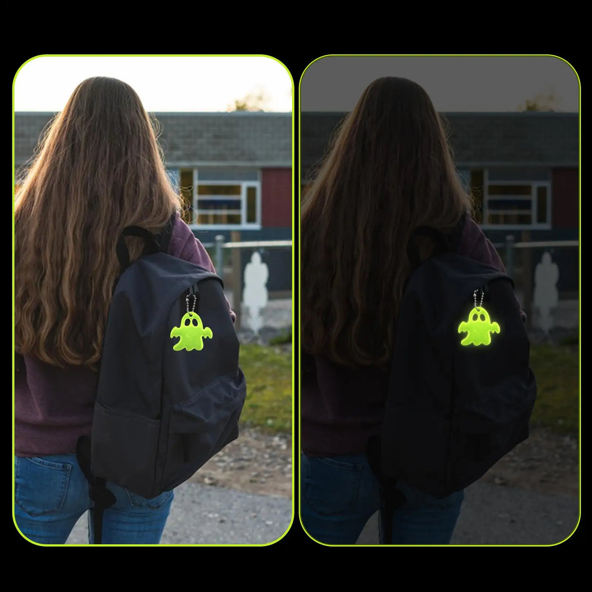20-Pack Ghost Reflective Pendants | Backpack Safety Reflectors