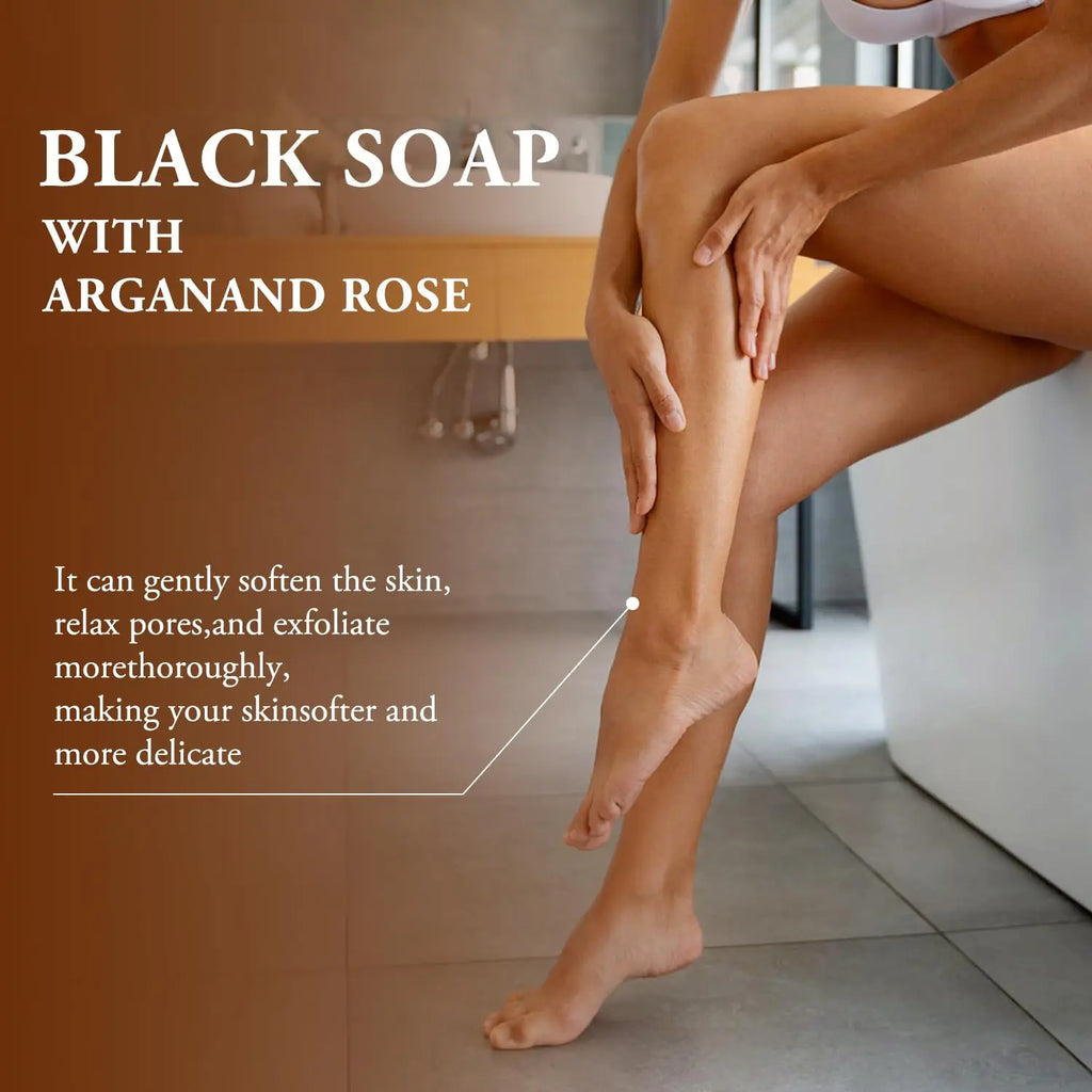 Black Beldi Soap Argan Rose Zawina Morocco Remove Body Acne