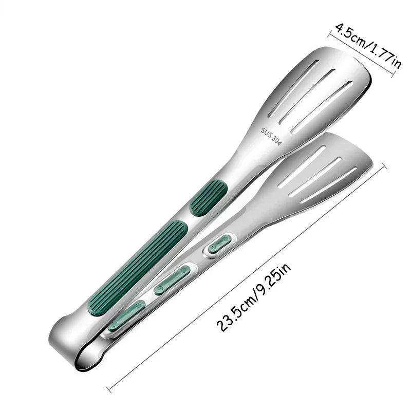 Stainless Steel BBQ Grill Tongs | Non-Slip Kitchen Utensil