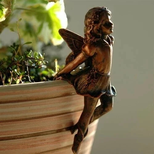 Fairy Angel Pot Hugger Resin Figurine – Garden Cup Hanger