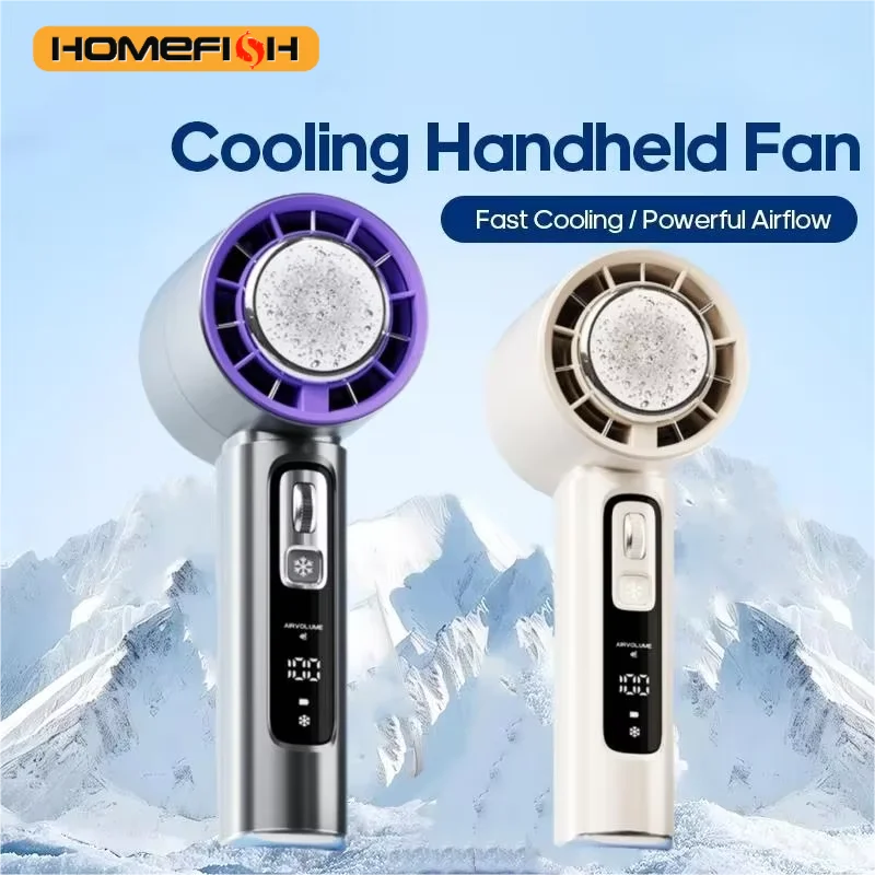 HOMEFISH Semiconductor Cooling Handheld Fan 4000mAh USB Rechargeable