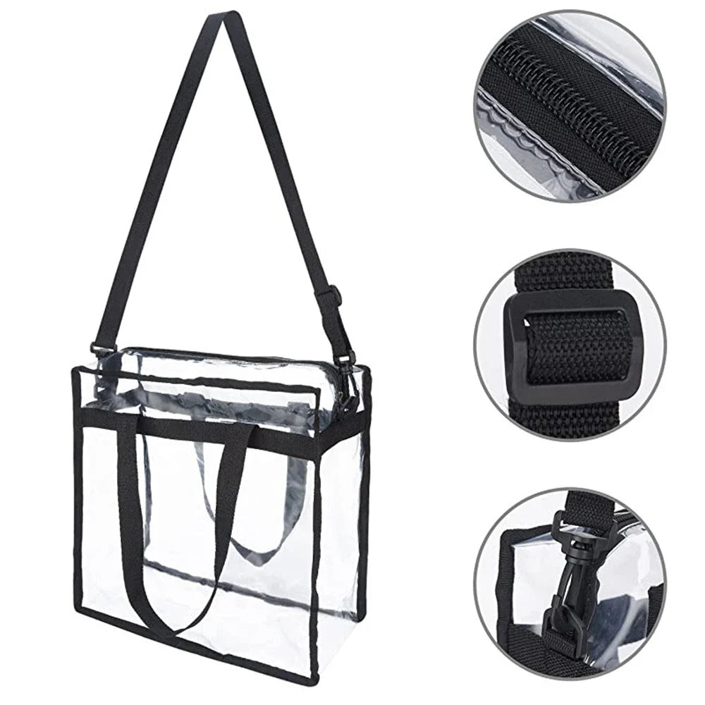 Clear PVC Tote Bag Women Large Capacity Waterproof Storage Gym