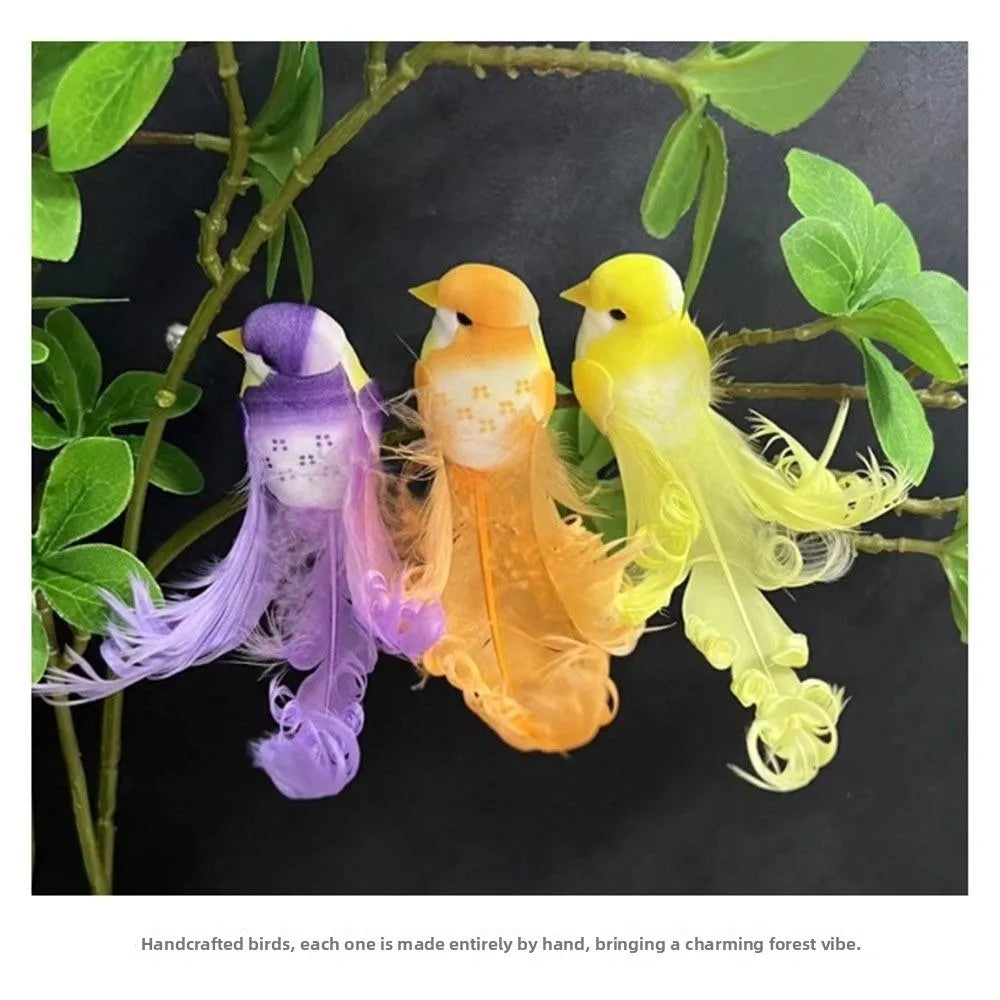 Artificial Feather Birds with Clip Set of 6 – Home & Wedding Decor