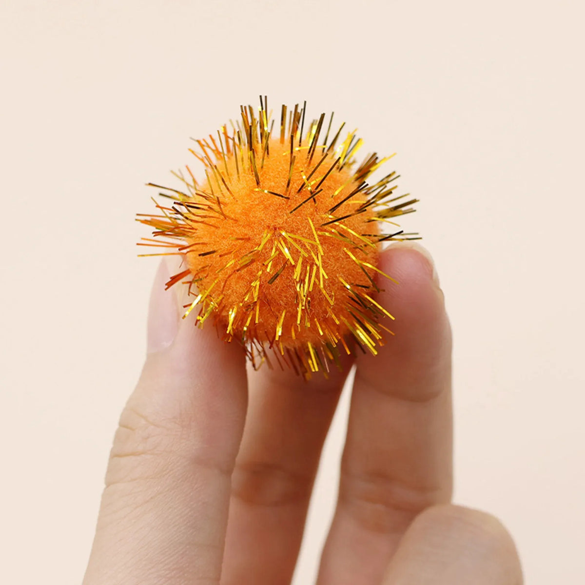 Glitter Pompom Plush Balls – Cat Toys & Craft Decor 20 Pack