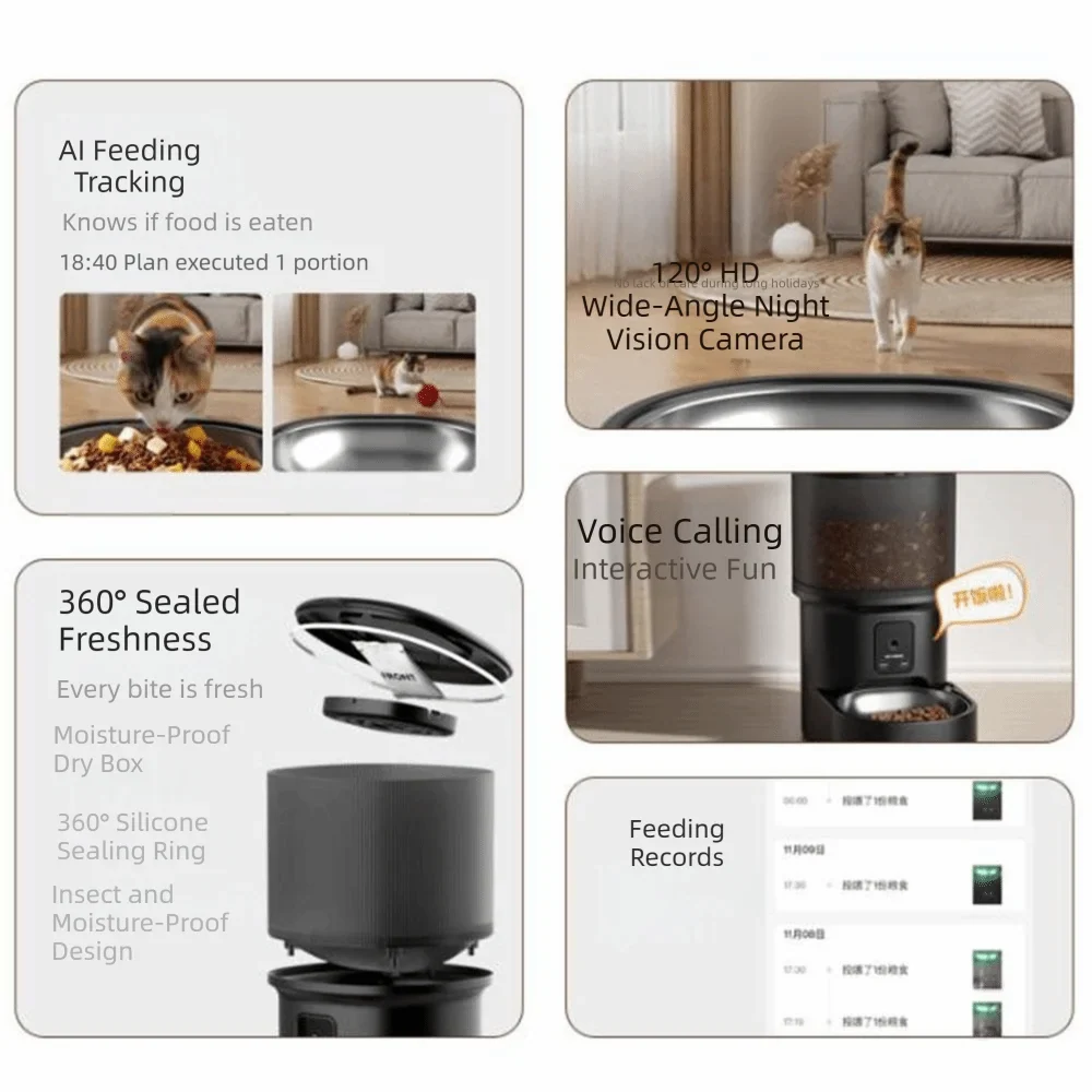 Smart Automatic Pet Feeder 4.5L | Camera & Two-Way Audio