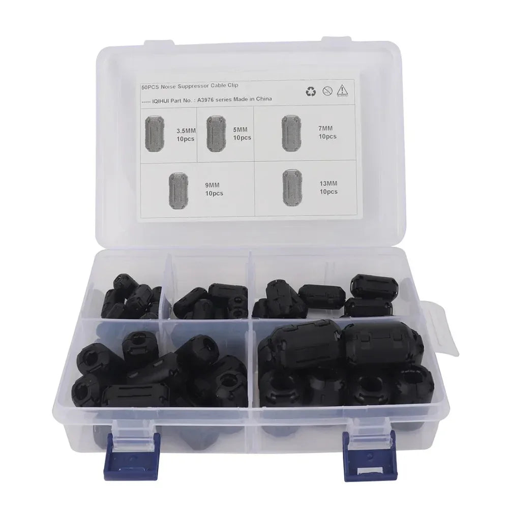 22-Piece Clip-On Ferrite Core EMI RFI Noise Suppressor Clips