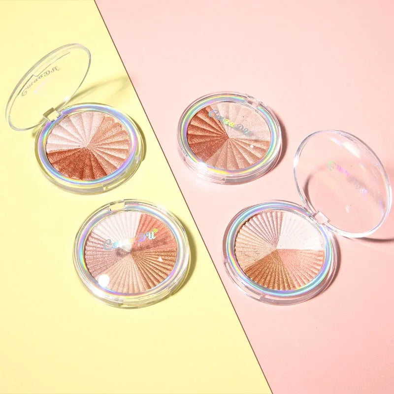 5-in-1 Highlighter Powder Palette Long-lasting Easy-to-apply Shimmery