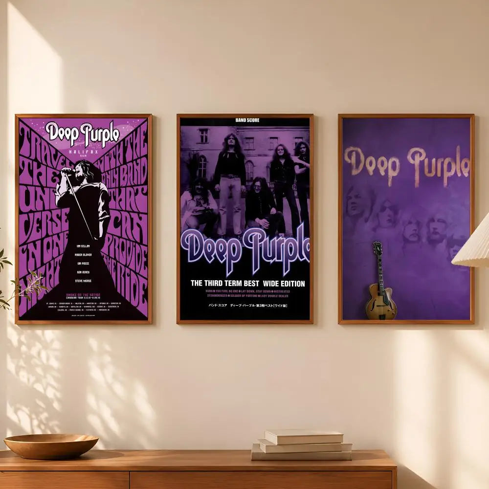 Deep Purple Band HD PVC Wall Art Poster – Self-Stick Decor