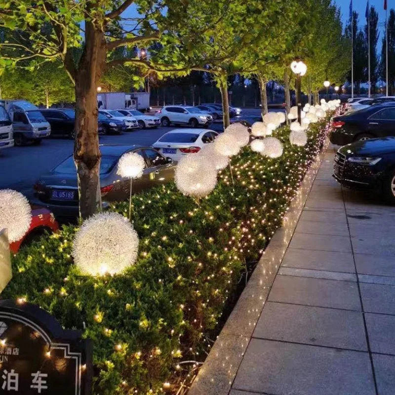 LED Dandelion Lamp Aluminum Wire Ball Outdoor Waterproof Luminous