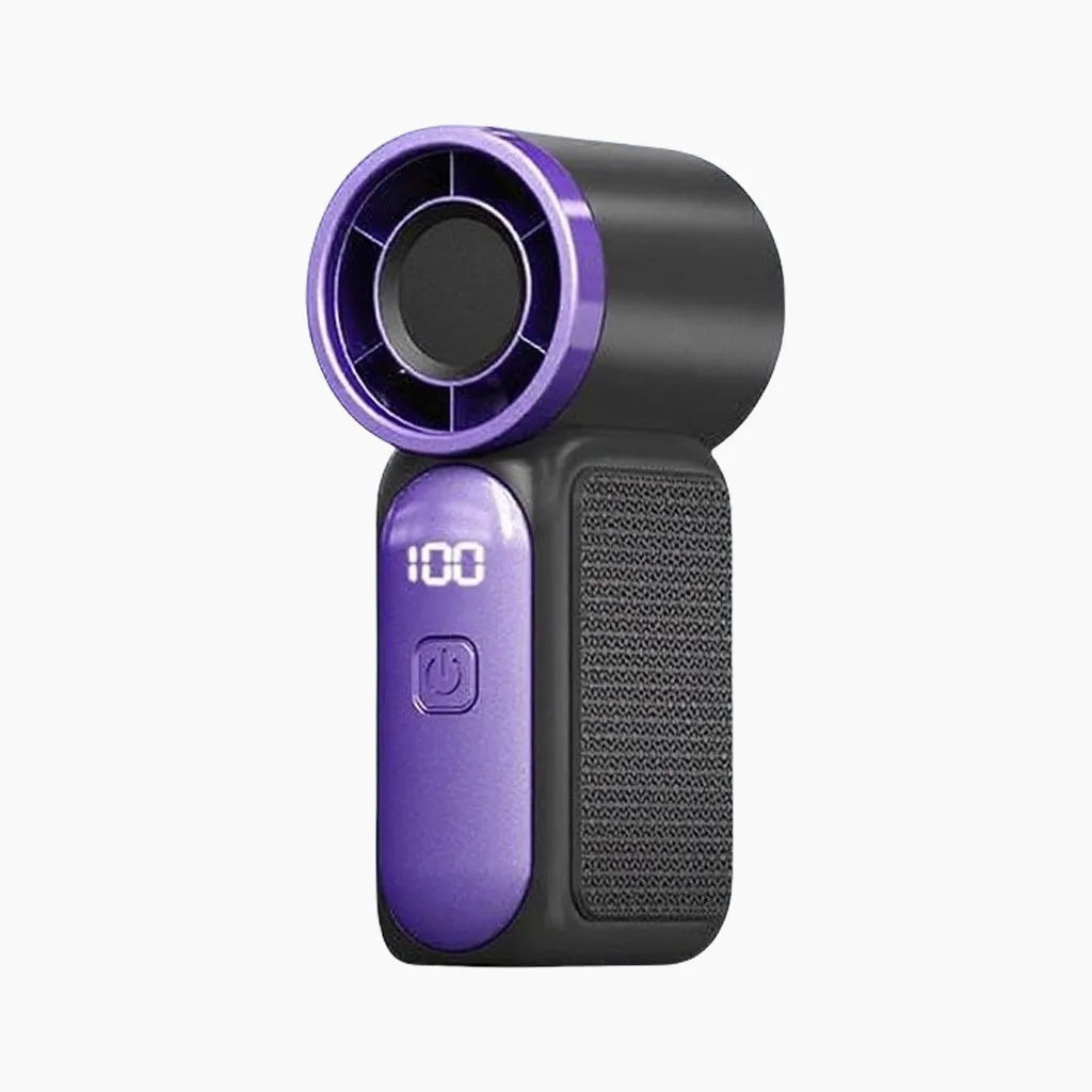 USB Rechargeable Handheld Mini Fan – 6-Speed Digital Display