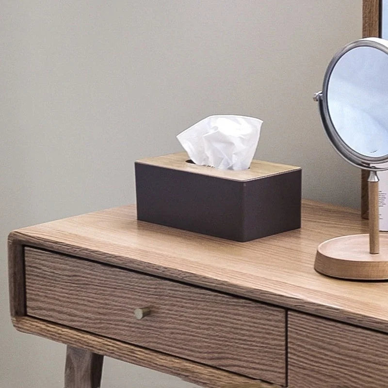 Bamboo Wood Tissue Box Holder – Decorative Napkin Case