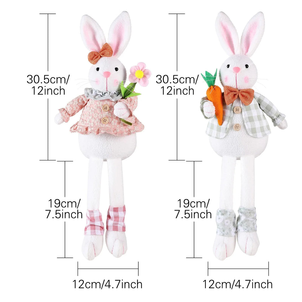 Easter Bunny Plush Figurine | Spring Décor Rabbit Sculpture